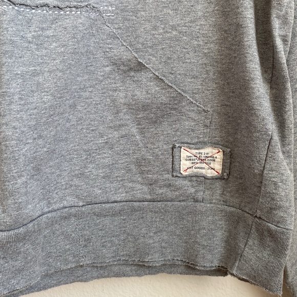 GUESS Men's Quarter-Zip Jersey Raw Edge Hoodie-Size XL - Picture 7 of 11